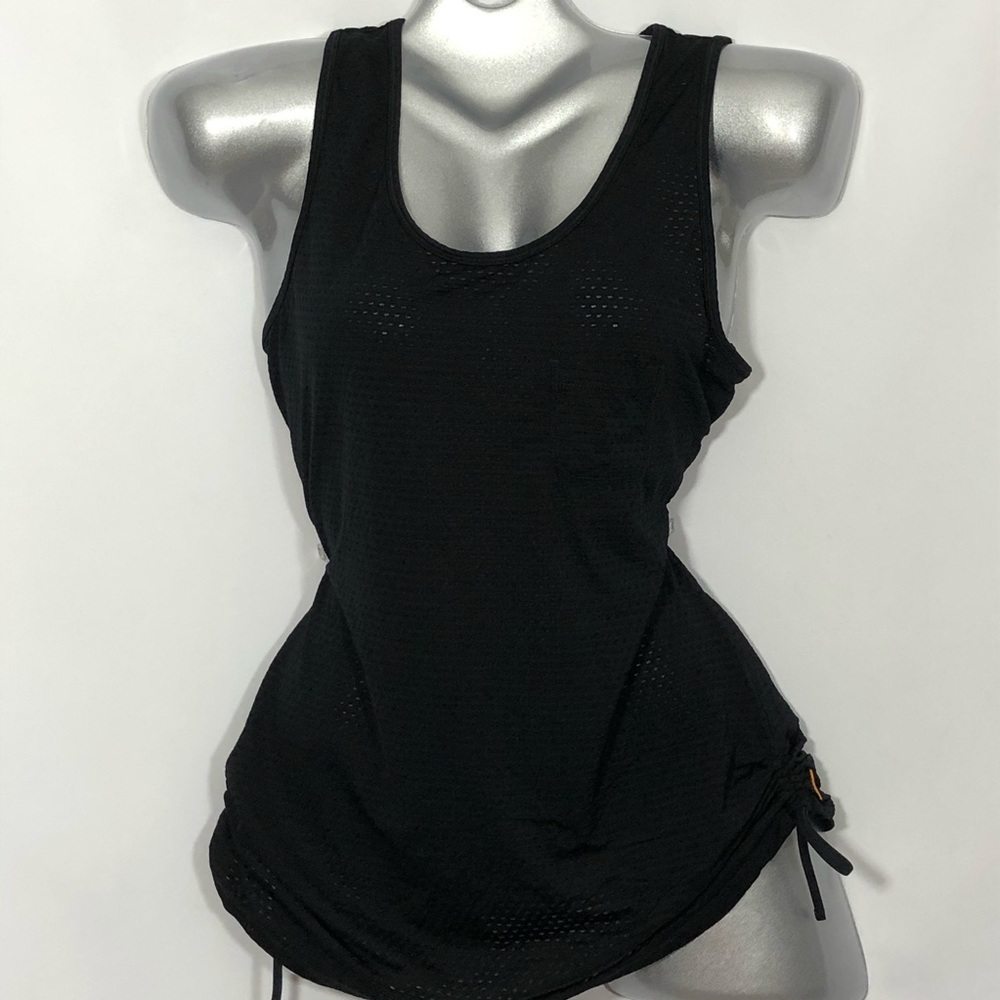 LUCY side ties ruching long front pocket top